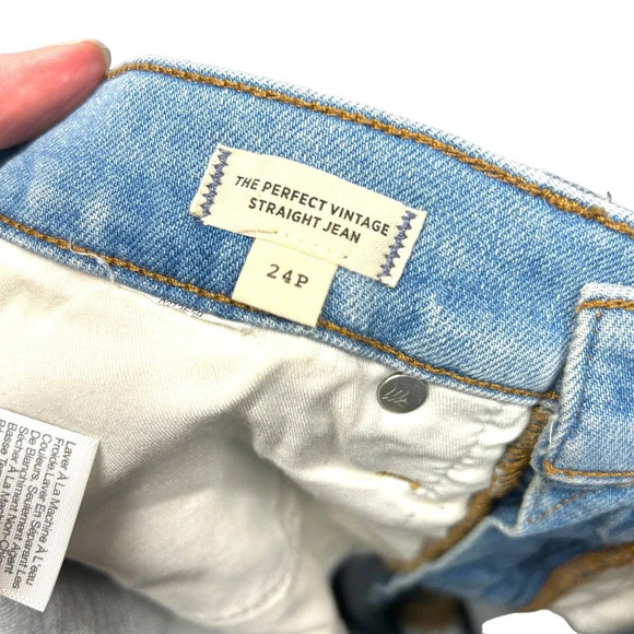 Madewell The‎ Petite Perfect Vintage Straight Jean Danby Wash: Knee-Rip Edition - Picture 9 of 11